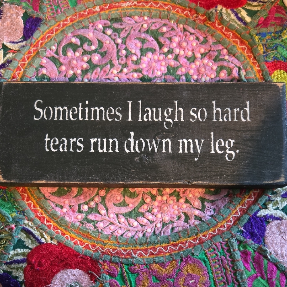Black and White Humorous Wood Sign